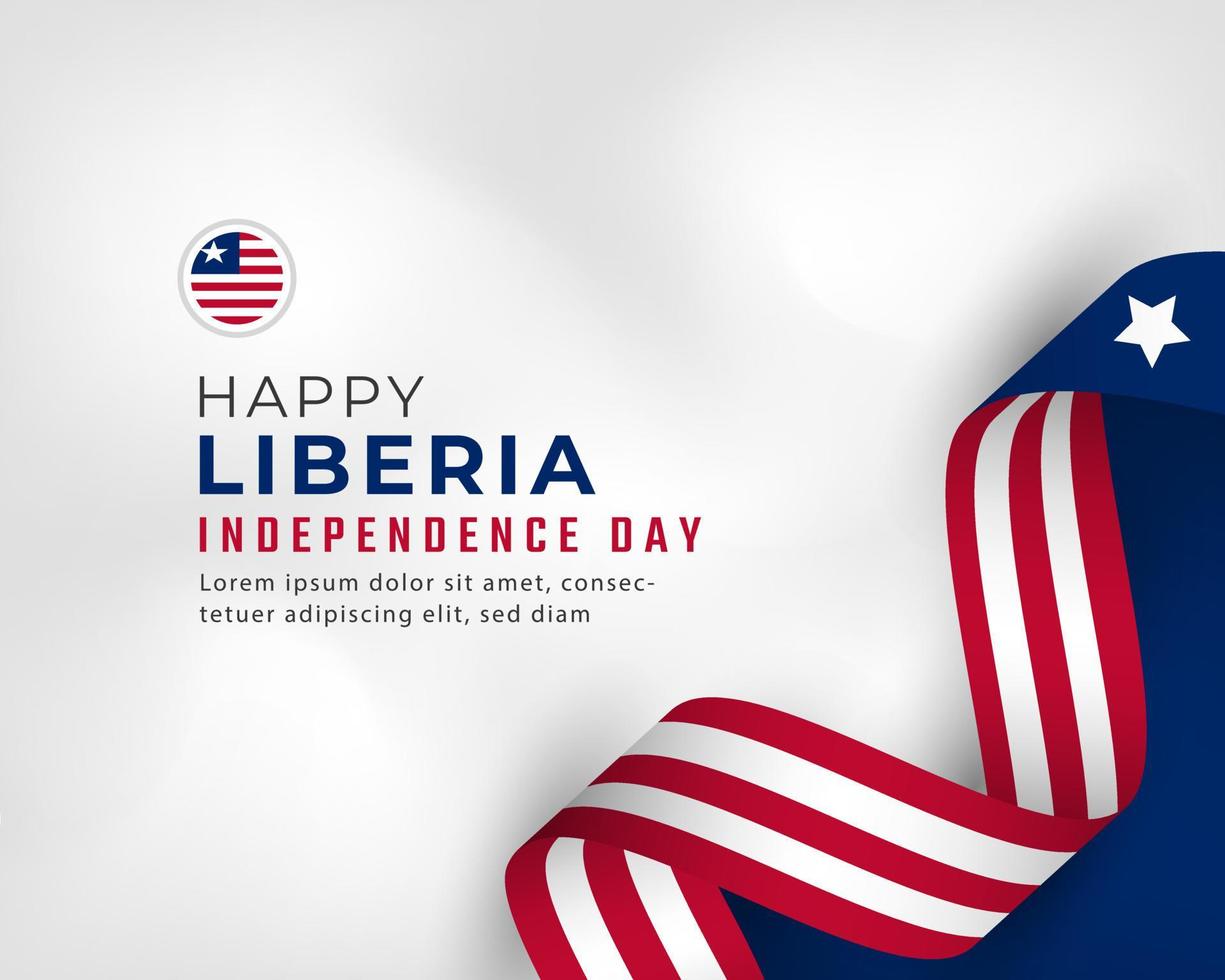 feliz día de la independencia de liberia 26 de julio celebración vector diseño ilustración. plantilla para poster, pancarta, publicidad, tarjeta de felicitación o elemento de diseño de impresión