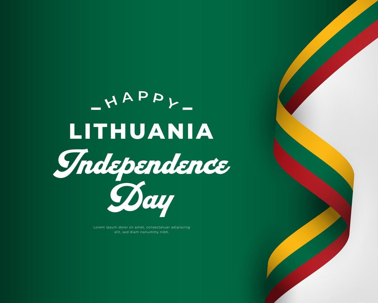 Happy Lithuania Independence Day March 11th Celebration Vector Design Illustration. Template for Poster, Banner, Advertising, Greeting Card or Print Design Element