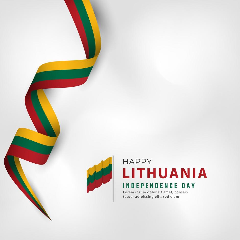 Happy Lithuania Independence Day March 11th Celebration Vector Design Illustration. Template for Poster, Banner, Advertising, Greeting Card or Print Design Element