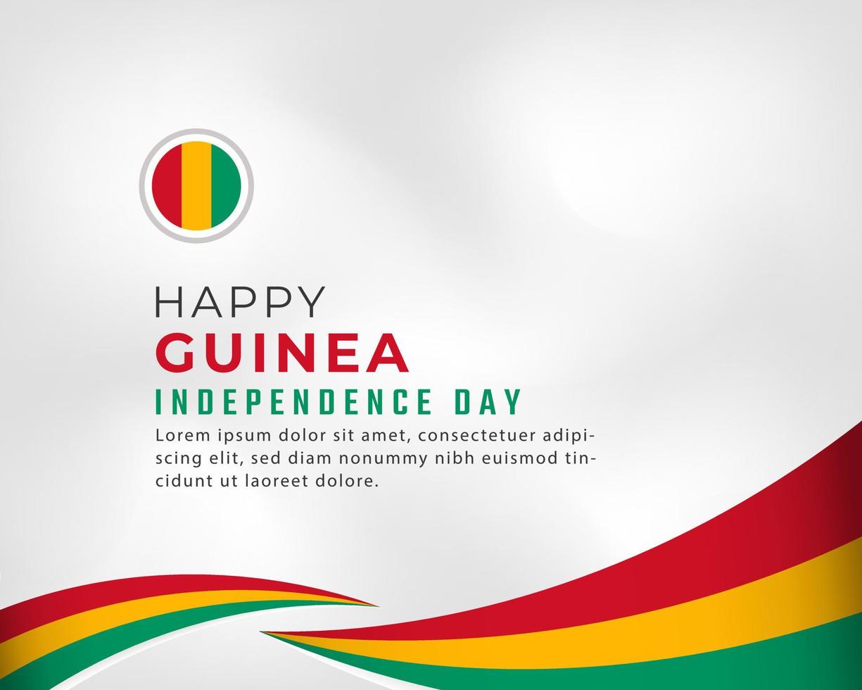 feliz celebración del día de la independencia de guinea ilustración de diseño vectorial. plantilla para poster, pancarta, publicidad, tarjeta de felicitación o elemento de diseño de impresión vector