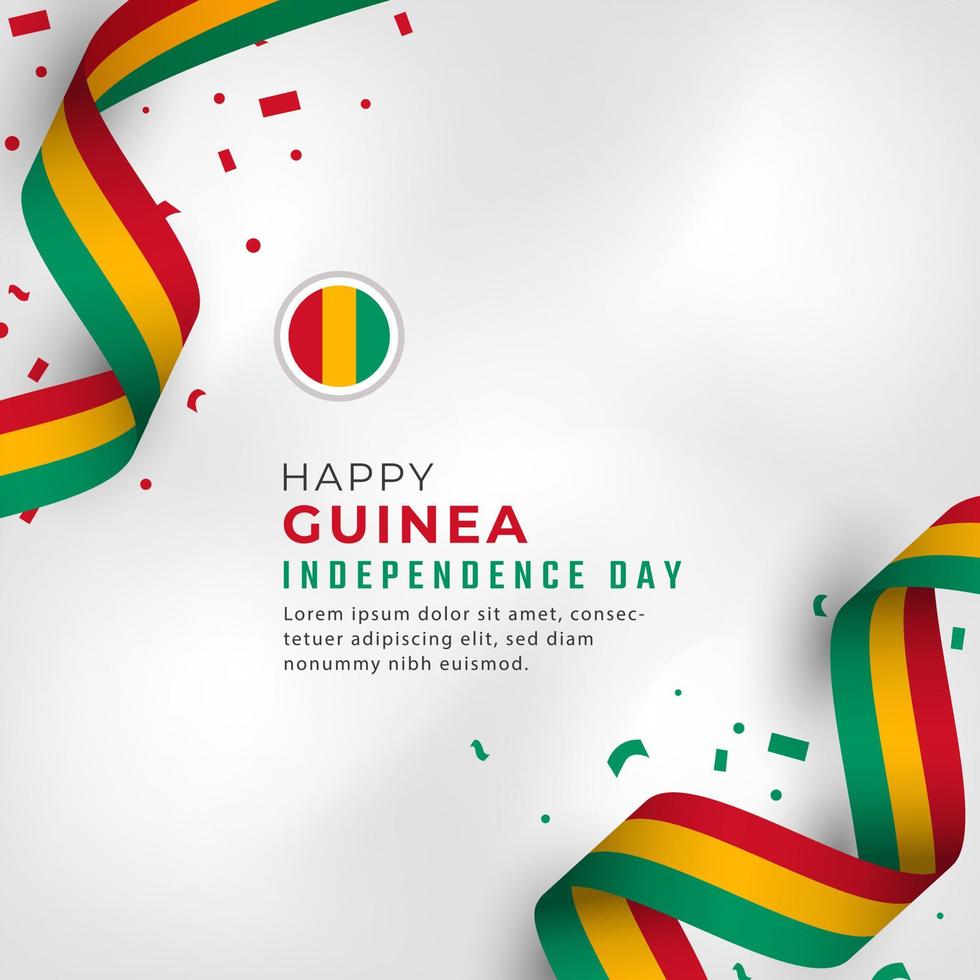 Happy Guinea Independence Day Celebration Vector Design Illustration. Template for Poster, Banner, Advertising, Greeting Card or Print Design Element