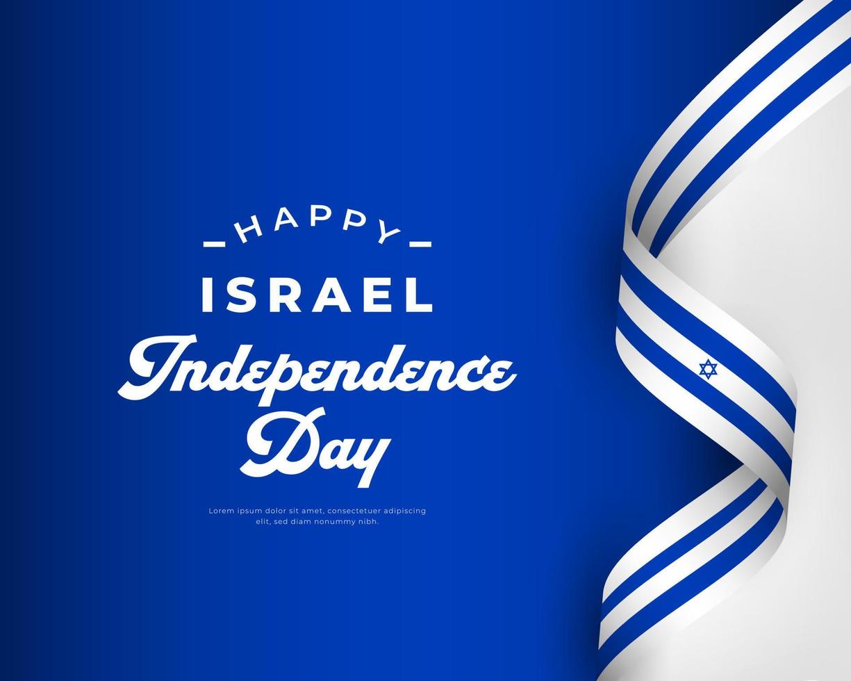 feliz celebración del día de la independencia de israel ilustración de diseño vectorial. plantilla para poster, pancarta, publicidad, tarjeta de felicitación o elemento de diseño de impresión vector