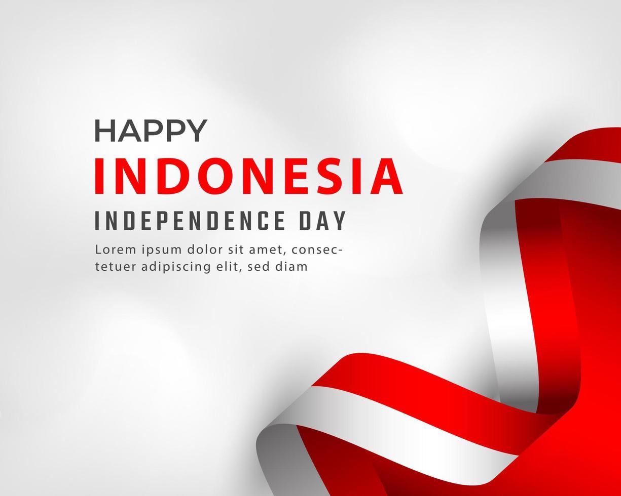 Happy Indonesia Independence Day 17 August Celebration Vector Design Illustration. Template for Poster, Banner, Advertising, Greeting Card or Print Design Element