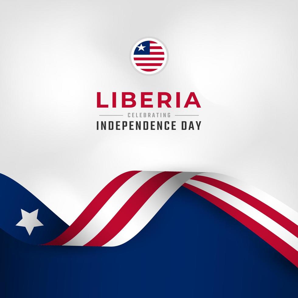 Happy Liberia Independence Day July 26th Celebration Vector Design