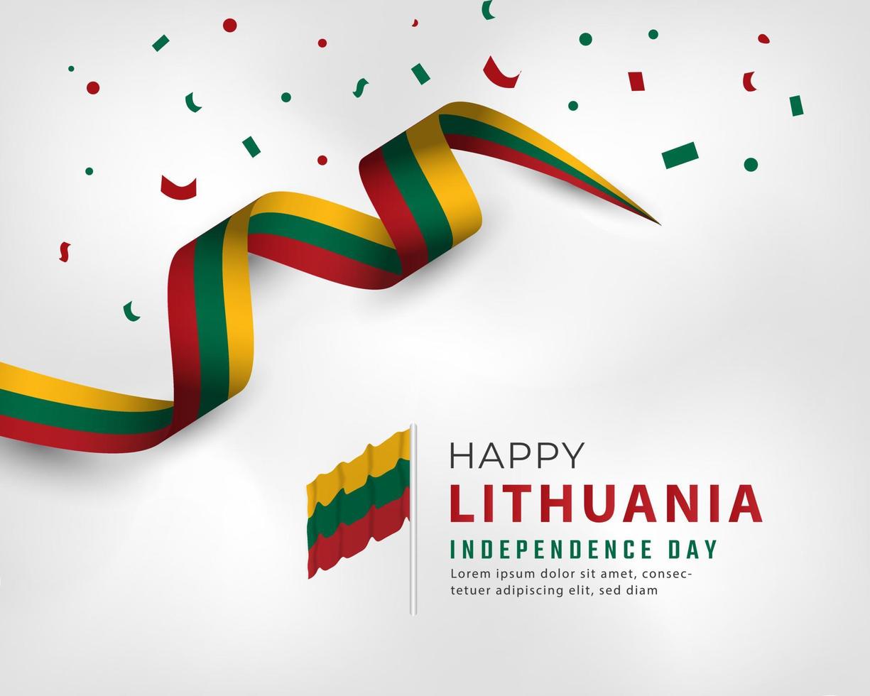 Happy Lithuania Independence Day March 11th Celebration Vector Design Illustration. Template for Poster, Banner, Advertising, Greeting Card or Print Design Element
