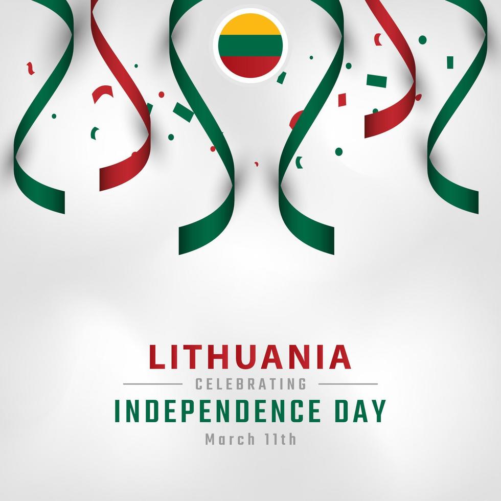 Happy Lithuania Independence Day March 11th Celebration Vector Design Illustration. Template for Poster, Banner, Advertising, Greeting Card or Print Design Element
