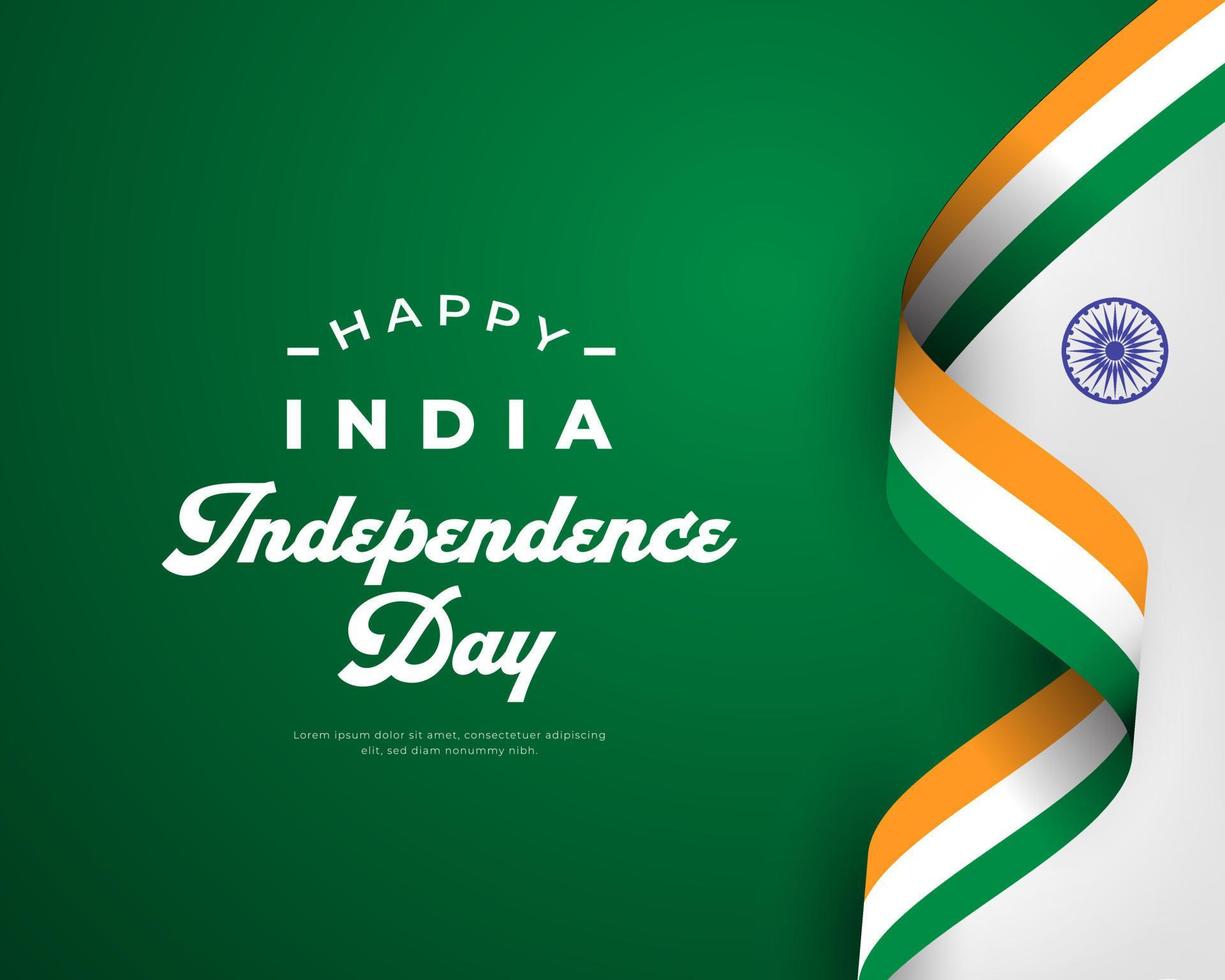 Happy India Independence Day 15 August Celebration Vector Design Illustration. Template for Poster, Banner, Advertising, Greeting Card or Print Design Element