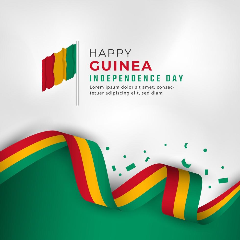 Happy Guinea Independence Day Celebration Vector Design Illustration. Template for Poster, Banner, Advertising, Greeting Card or Print Design Element