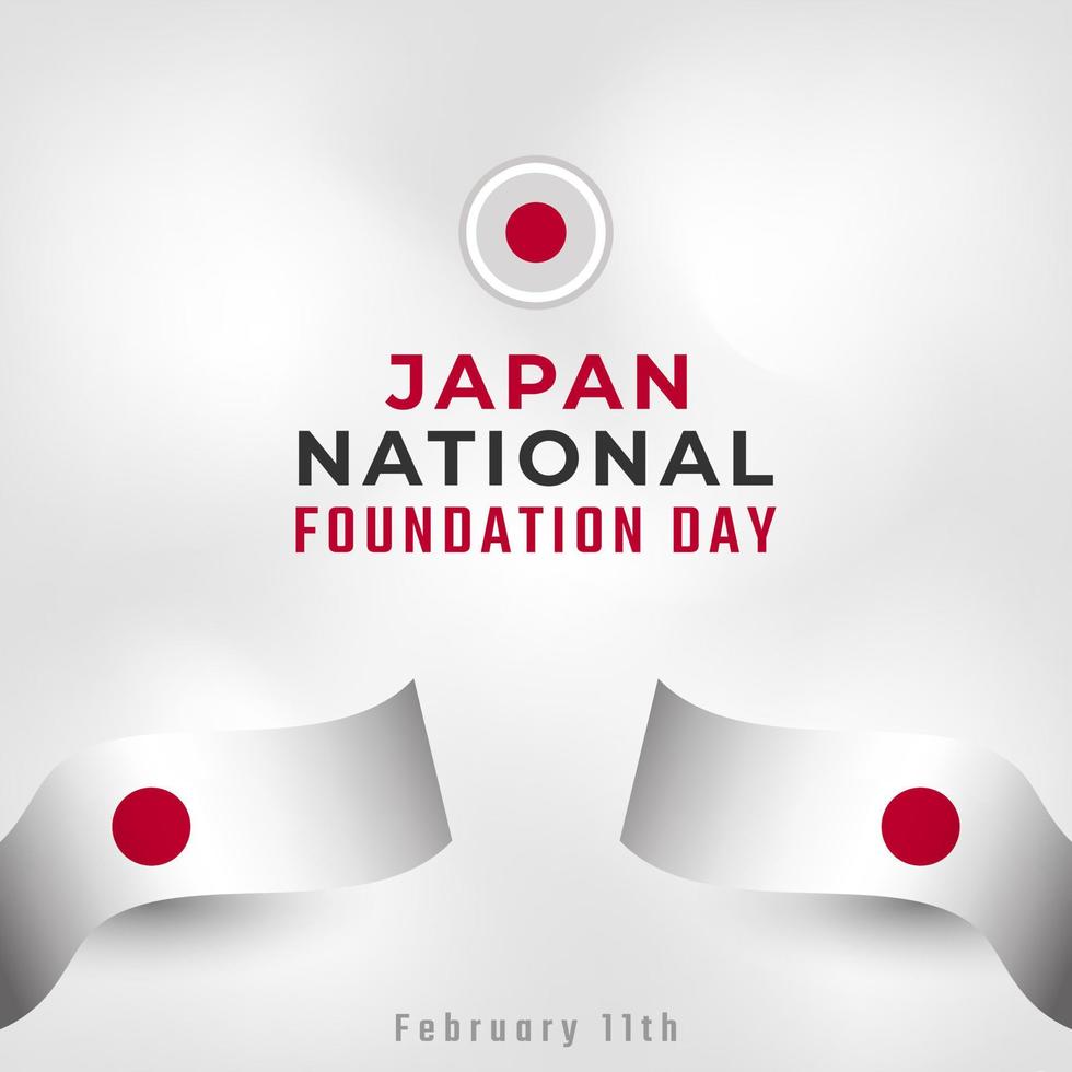 feliz día de la fundación nacional de japón 11 de febrero celebración ilustración de diseño vectorial. plantilla para poster, pancarta, publicidad, tarjeta de felicitación o elemento de diseño de impresión vector