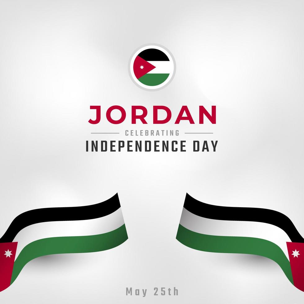 Happy Jordan Independence Day May 25th Celebration Vector Design
