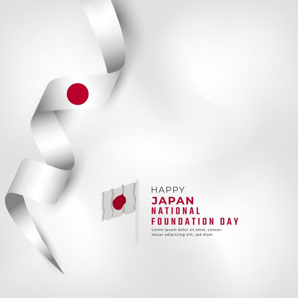 feliz día de la fundación nacional de japón 11 de febrero celebración ilustración de diseño vectorial. plantilla para poster, pancarta, publicidad, tarjeta de felicitación o elemento de diseño de impresión vector