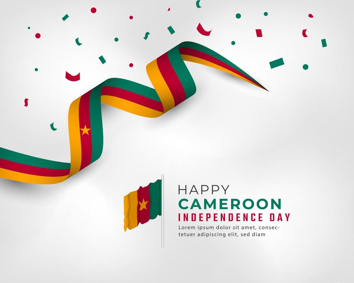 Happy Cameroon Independence Day January 1st Celebration Vector Design Illustration. Template for Poster, Banner, Advertising, Greeting Card or Print Design Element