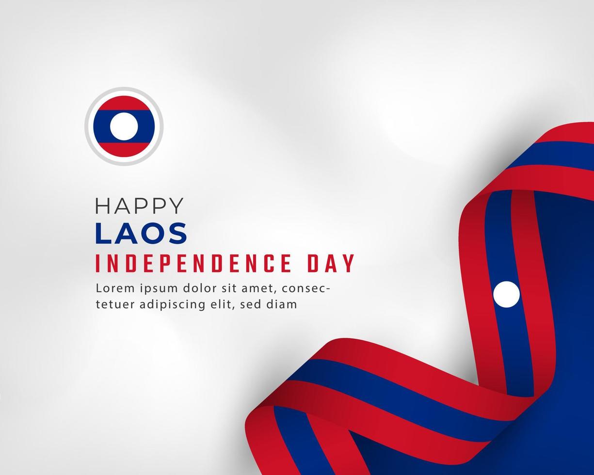 feliz día de la independencia de laos 22 de octubre ilustración de diseño vectorial de celebración. plantilla para poster, pancarta, publicidad, tarjeta de felicitación o elemento de diseño de impresión vector