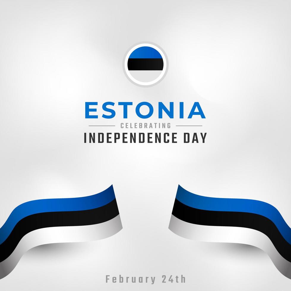 Happy Estonia Independence Day February 24th Celebration Vector Design Illustration. Template for Poster, Banner, Advertising, Greeting Card or Print Design Element