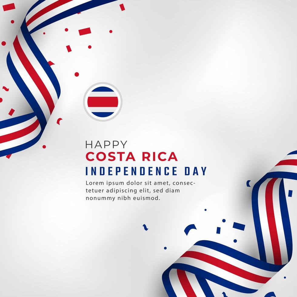 Happy Costa Rica Independence Day September 15th Celebration Vector Design Illustration. Template for Poster, Banner, Advertising, Greeting Card or Print Design Element