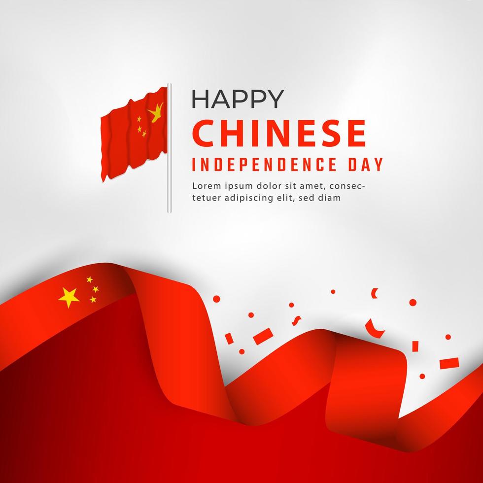 Happy Chinese National Day Celebration Vector Design Illustration. Template for Poster, Banner, Advertising, Greeting Card or Print Design Element