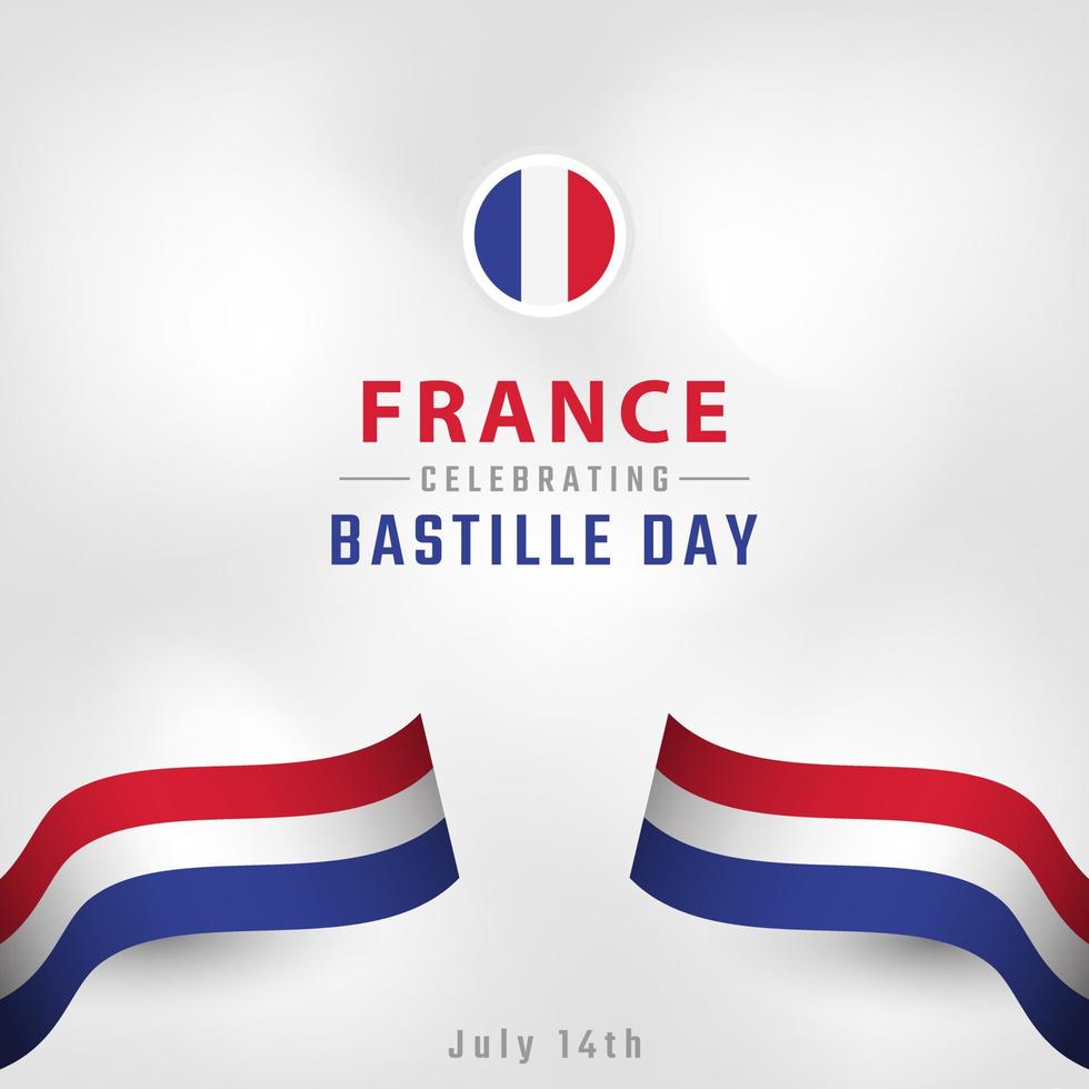 Happy France Bastille Day or Independence Day Celebration Vector Design Illustration. Template for Poster, Banner, Advertising, Greeting Card or Print Design Element