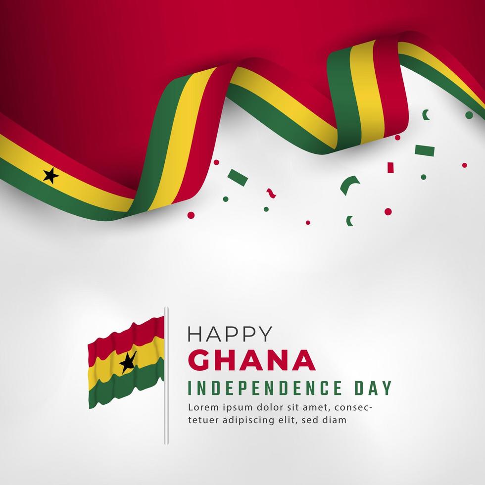 Happy Ghana Independence Day March 6th Celebration Vector Design Illustration. Template for Poster, Banner, Advertising, Greeting Card or Print Design Element