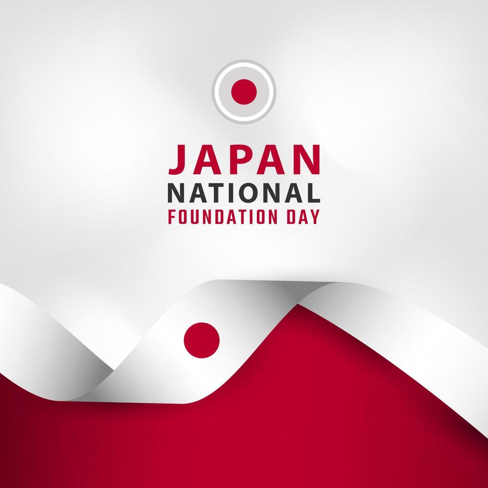 feliz día de la fundación nacional de japón 11 de febrero celebración ilustración de diseño vectorial. plantilla para poster, pancarta, publicidad, tarjeta de felicitación o elemento de diseño de impresión vector