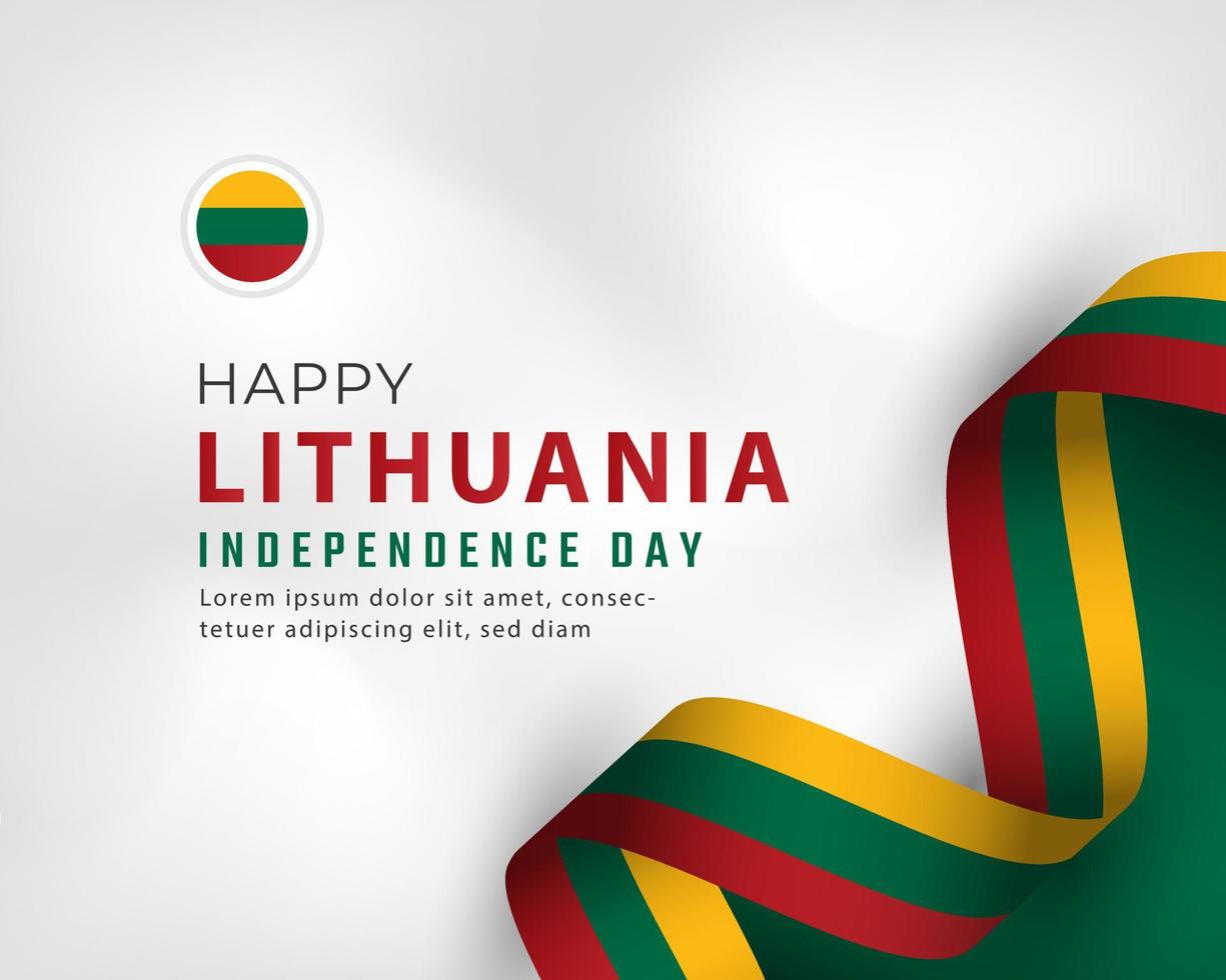 Happy Lithuania Independence Day March 11th Celebration Vector Design Illustration. Template for Poster, Banner, Advertising, Greeting Card or Print Design Element