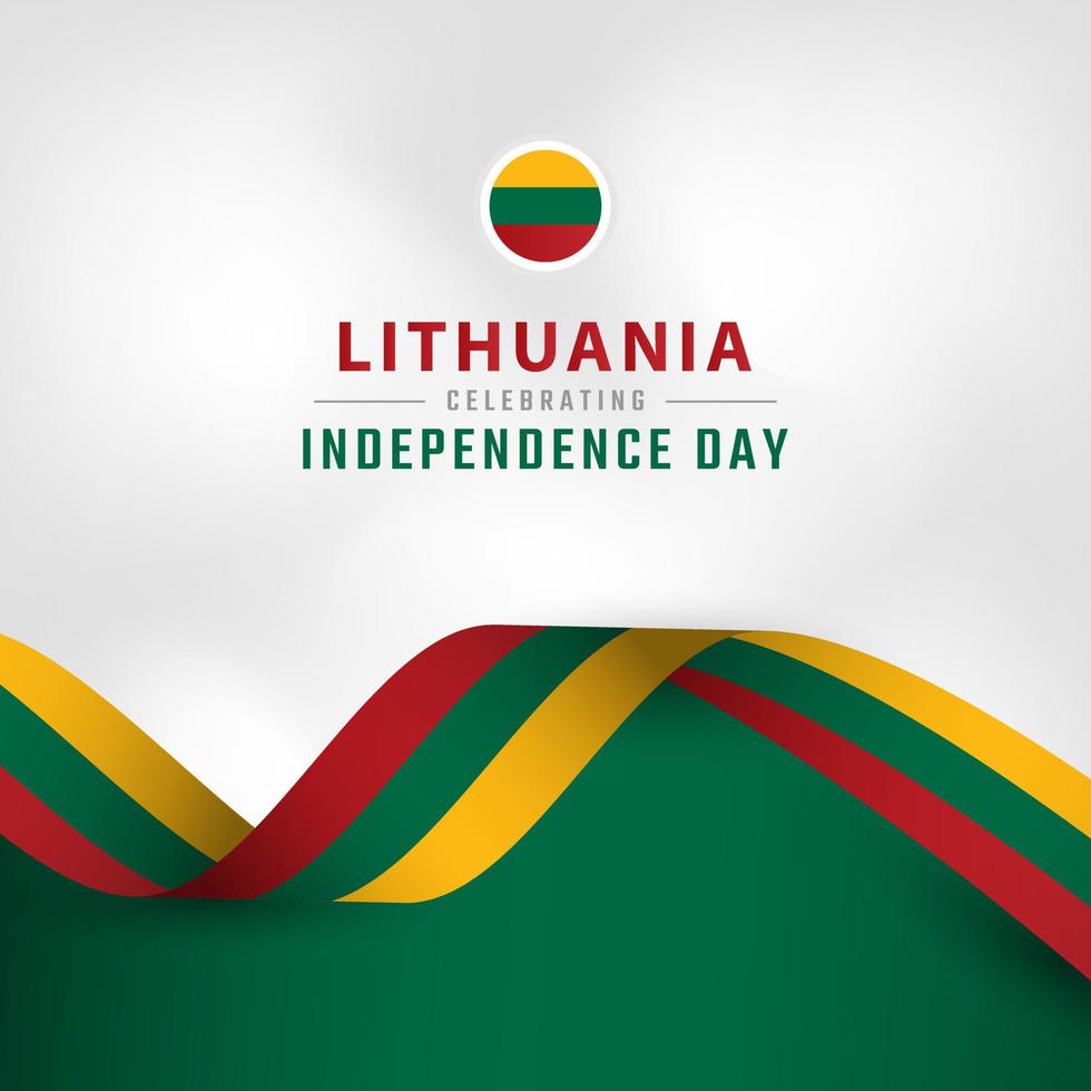 Happy Lithuania Independence Day March 11th Celebration Vector Design Illustration. Template for Poster, Banner, Advertising, Greeting Card or Print Design Element