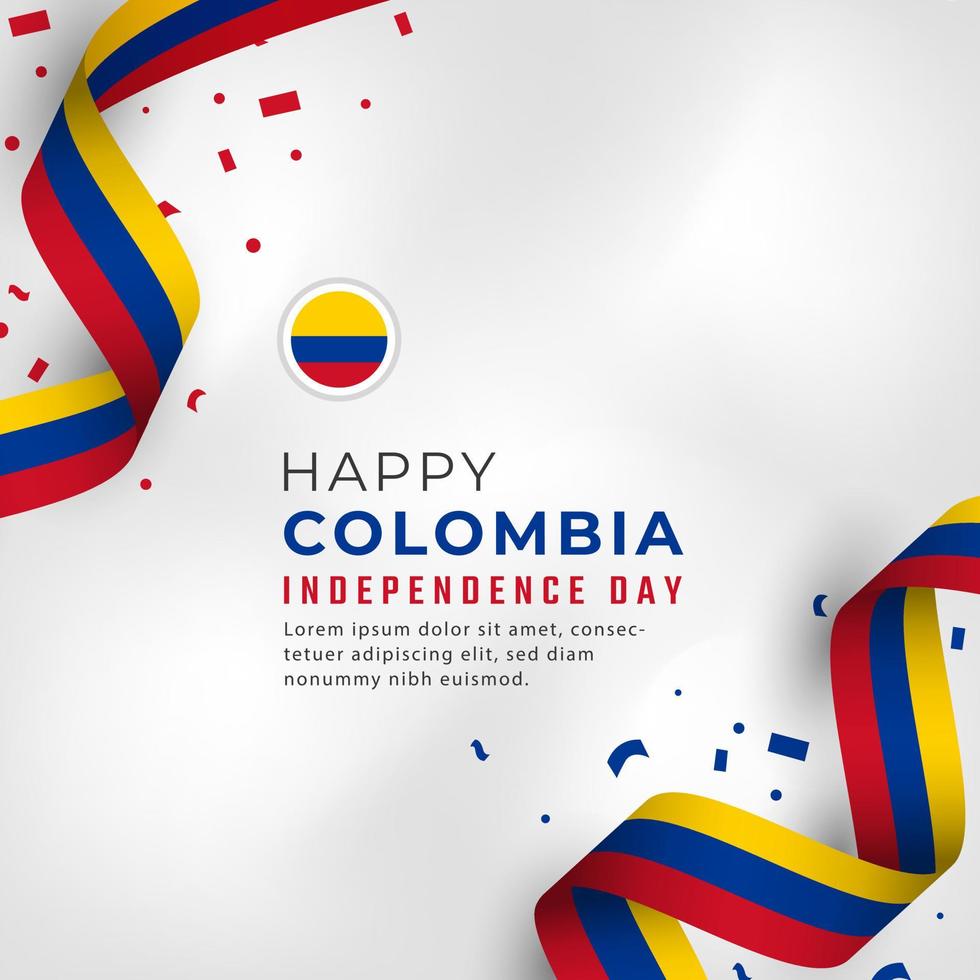 Happy Colombia Independence Day July 20th Celebration Vector Design Illustration. Template for Poster, Banner, Advertising, Greeting Card or Print Design Element