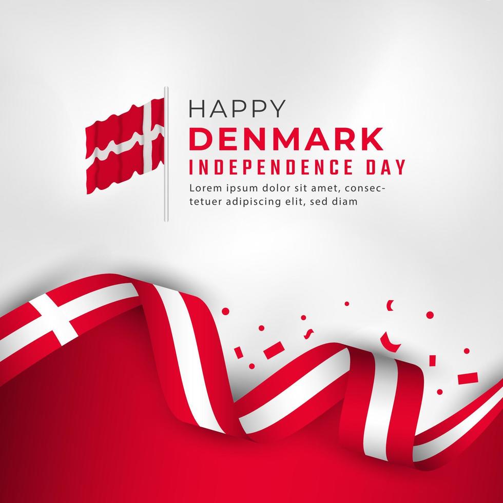Happy Denmark Independence Day June 5th Celebration Vector Design Illustration. Template for Poster, Banner, Advertising, Greeting Card or Print Design Element