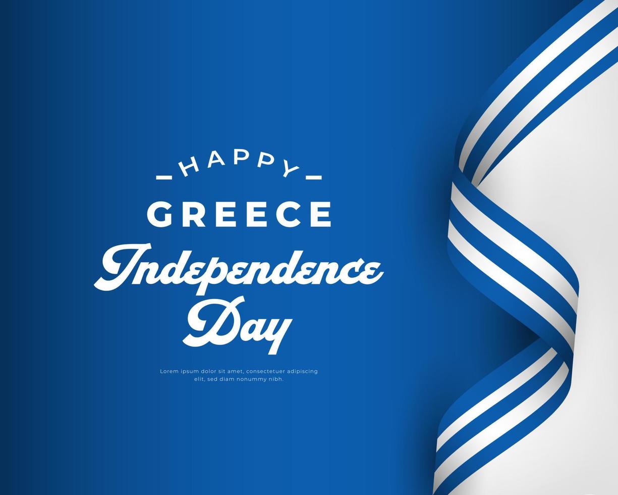 Happy Greece Independence Day March 25th Celebration Vector Design Illustration. Template for Poster, Banner, Advertising, Greeting Card or Print Design Element