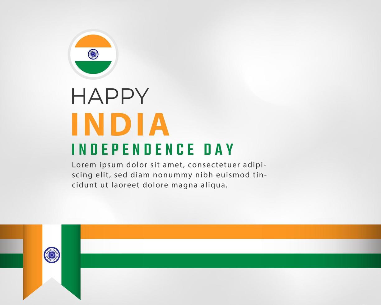 Happy India Independence Day 15 August Celebration Vector Design Illustration. Template for Poster, Banner, Advertising, Greeting Card or Print Design Element