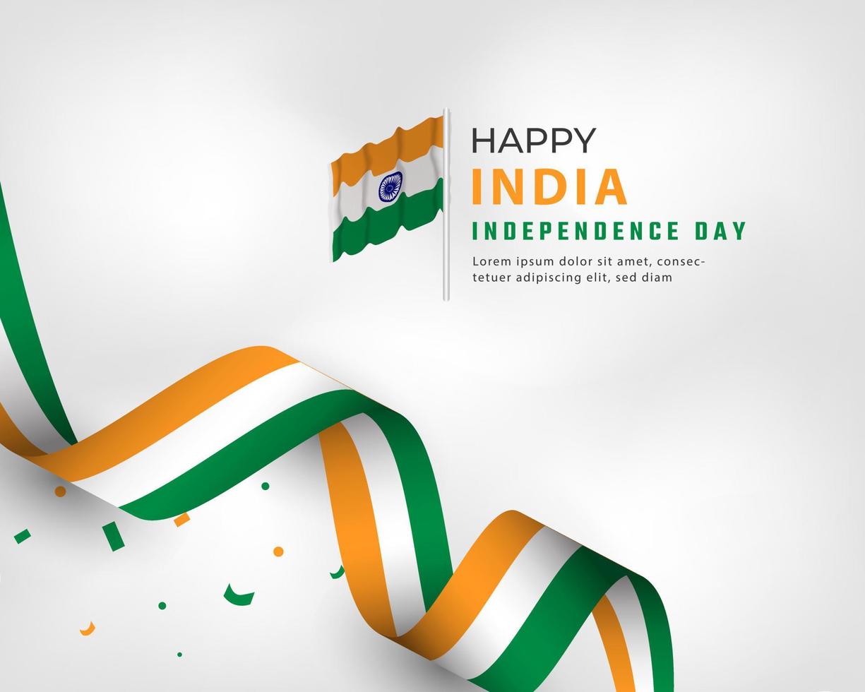 Happy India Independence Day 15 August Celebration Vector Design Illustration. Template for Poster, Banner, Advertising, Greeting Card or Print Design Element