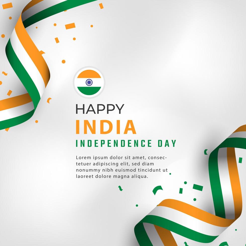 Happy India Independence Day 15 August Celebration Vector Design Illustration. Template for Poster, Banner, Advertising, Greeting Card or Print Design Element