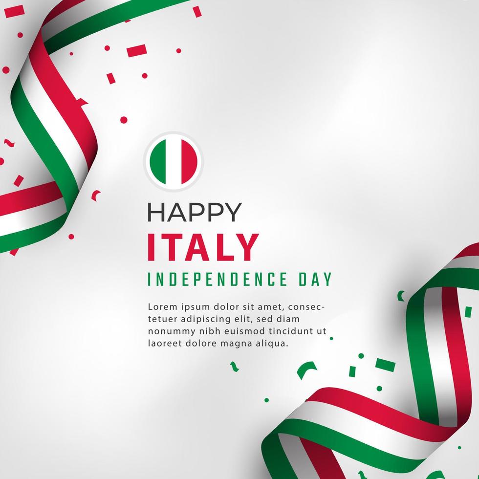 feliz día de la independencia de italia celebración vector diseño ilustración. plantilla para el elemento de diseño del cartel del día de la independencia
