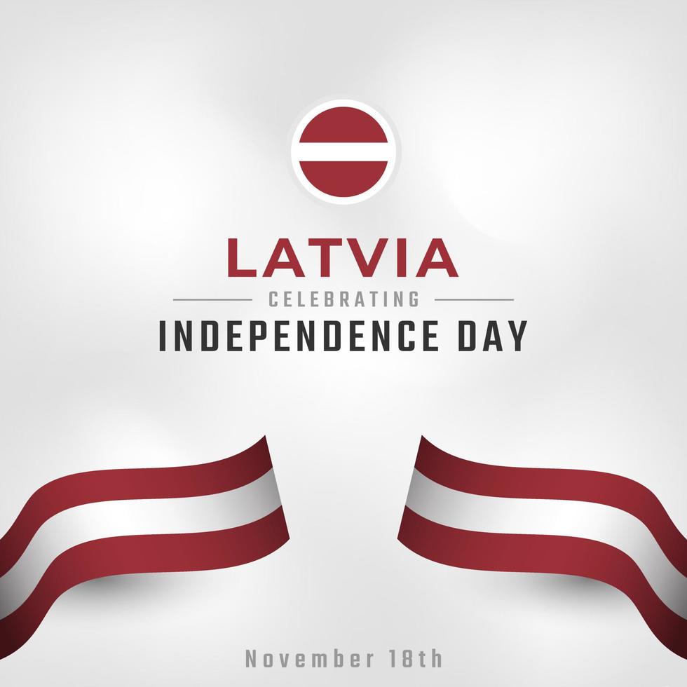 Happy Latvia Independence Day November 18th Celebration Vector Design Illustration. Template for Poster, Banner, Advertising, Greeting Card or Print Design Element