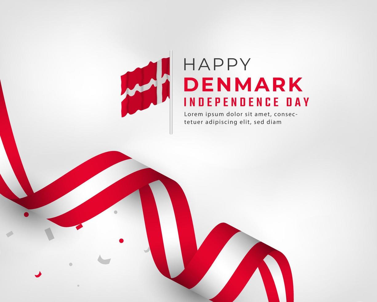 Happy Denmark Independence Day June 5th Celebration Vector Design Illustration. Template for Poster, Banner, Advertising, Greeting Card or Print Design Element