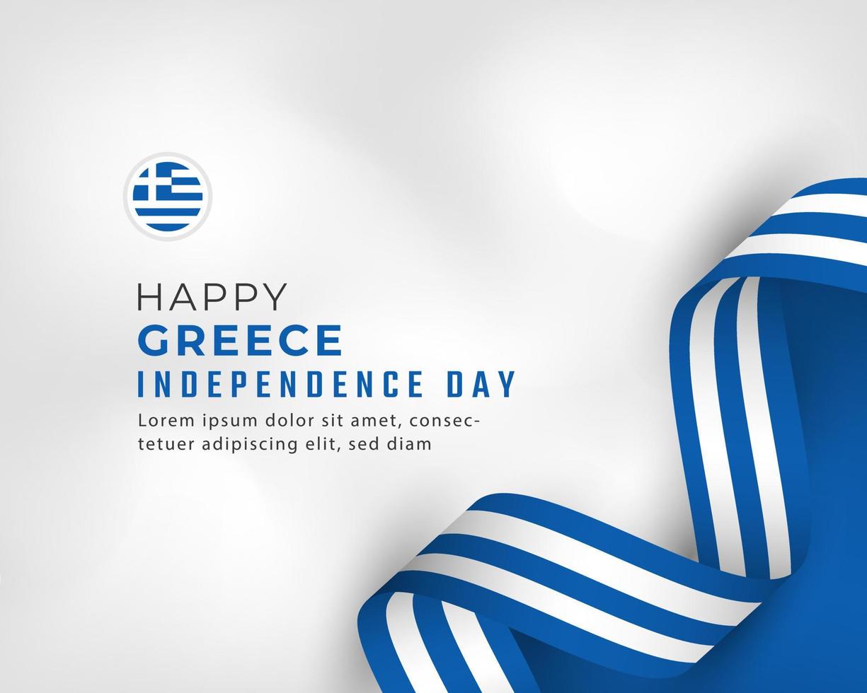Happy Greece Independence Day March 25th Celebration Vector Design Illustration. Template for Poster, Banner, Advertising, Greeting Card or Print Design Element