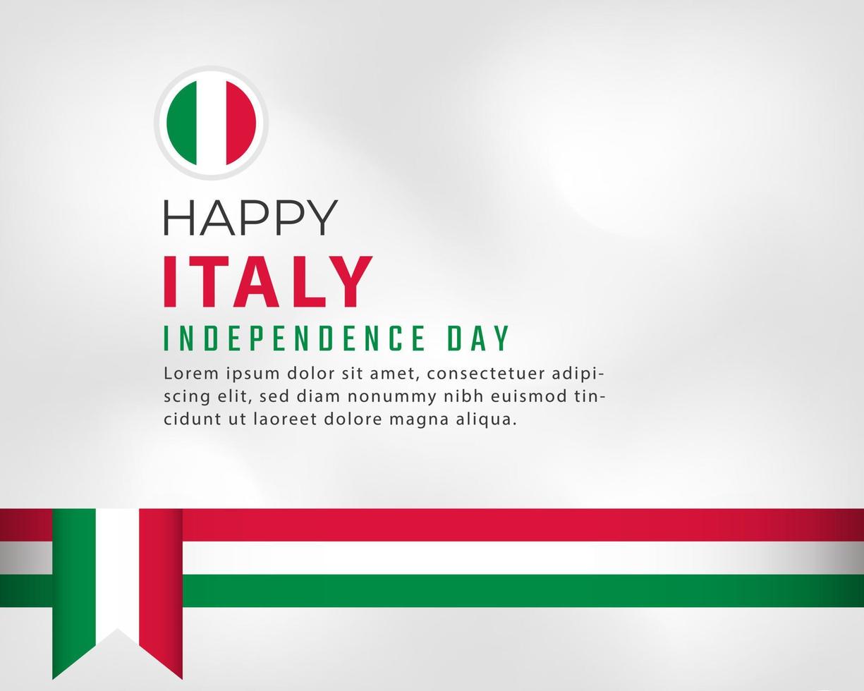 Happy Italy Independence Day Celebration Vector Design Illustration. Template for Independence Day Poster Design Element