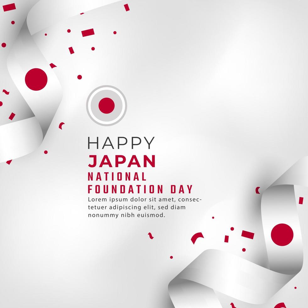 feliz día de la fundación nacional de japón 11 de febrero celebración ilustración de diseño vectorial. plantilla para poster, pancarta, publicidad, tarjeta de felicitación o elemento de diseño de impresión vector