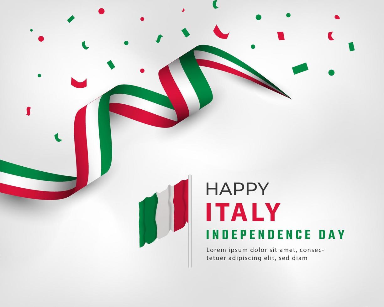 Happy Italy Independence Day Celebration Vector Design Illustration. Template for Independence Day Poster Design Element