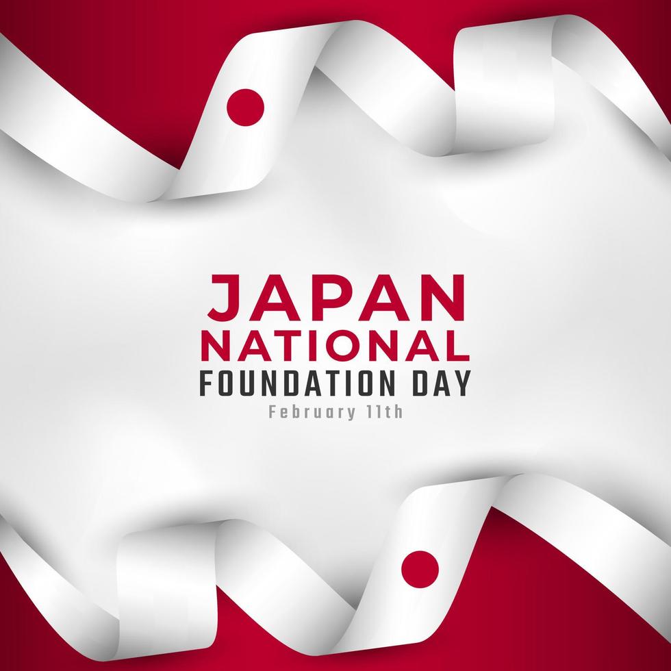 Happy Japan National Foundation day February 11th Celebration Vector Design Illustration. Template for Poster, Banner, Advertising, Greeting Card or Print Design Element