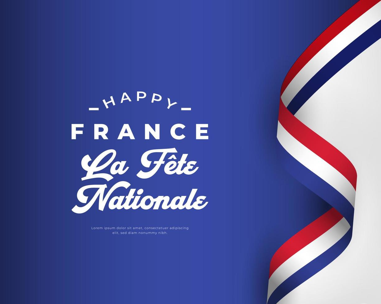 feliz día de la bastilla de francia o celebración del día de la independencia ilustración de diseño vectorial. plantilla para poster, pancarta, publicidad, tarjeta de felicitación o elemento de diseño de impresión vector