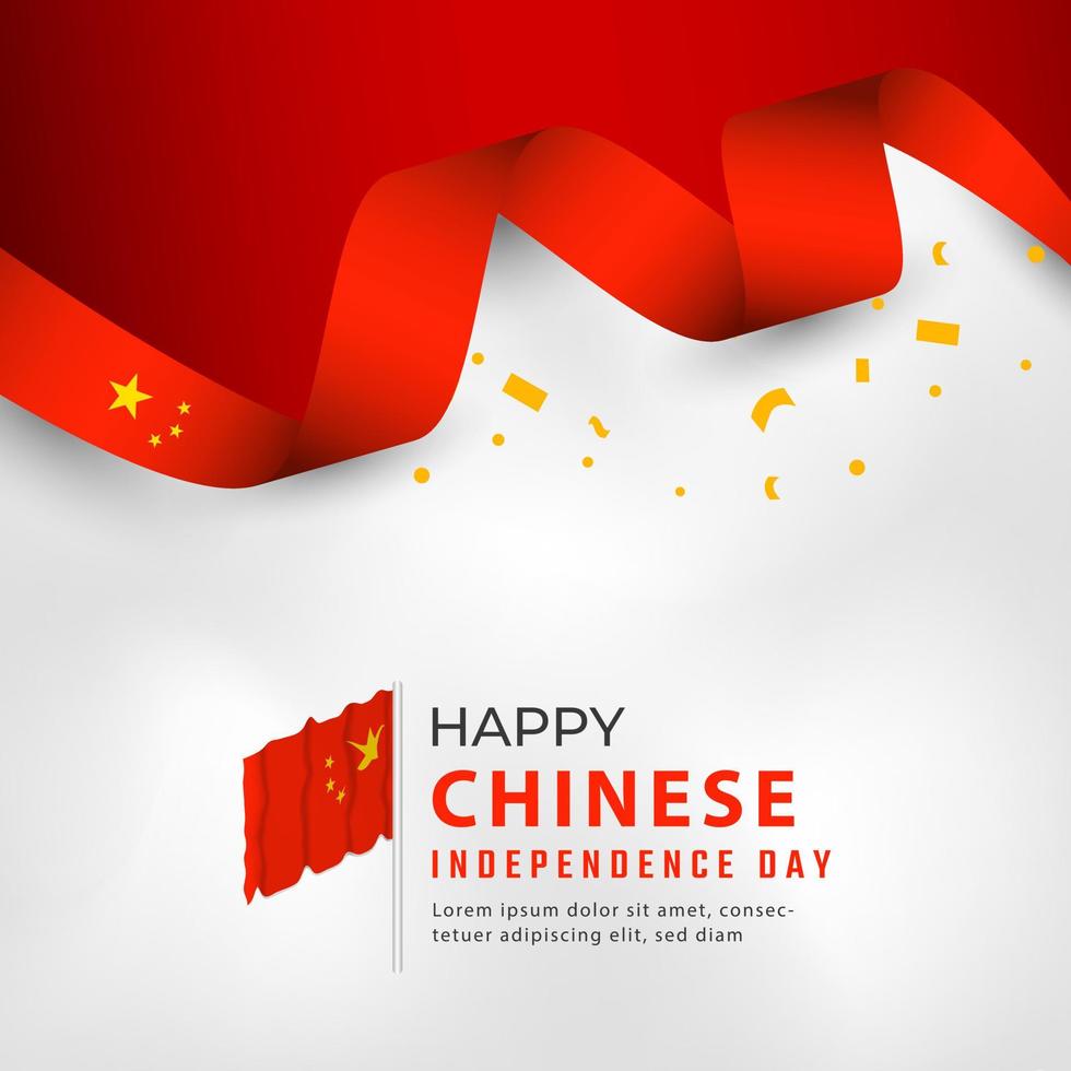 Happy Chinese National Day Celebration Vector Design Illustration. Template for Poster, Banner, Advertising, Greeting Card or Print Design Element