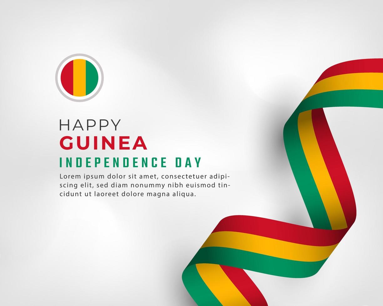 feliz celebración del día de la independencia de guinea ilustración de diseño vectorial. plantilla para poster, pancarta, publicidad, tarjeta de felicitación o elemento de diseño de impresión vector