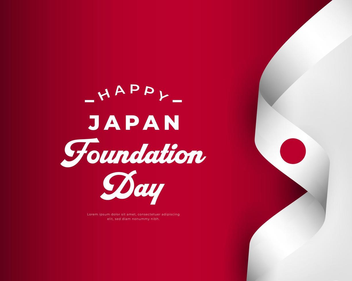 feliz día de la fundación nacional de japón 11 de febrero celebración ilustración de diseño vectorial. plantilla para poster, pancarta, publicidad, tarjeta de felicitación o elemento de diseño de impresión vector