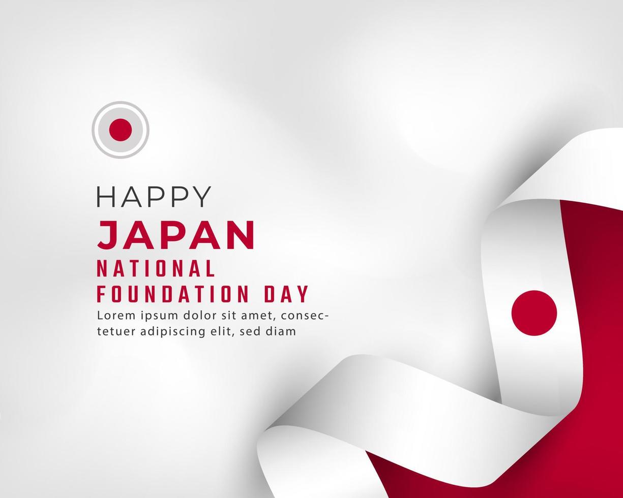 feliz día de la fundación nacional de japón 11 de febrero celebración ilustración de diseño vectorial. plantilla para poster, pancarta, publicidad, tarjeta de felicitación o elemento de diseño de impresión vector