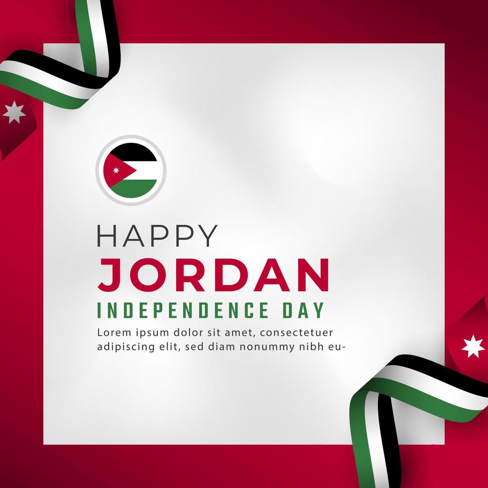 Happy Jordan Independence Day May 25th Celebration Vector Design Illustration. Template for Poster, Banner, Advertising, Greeting Card or Print Design Element