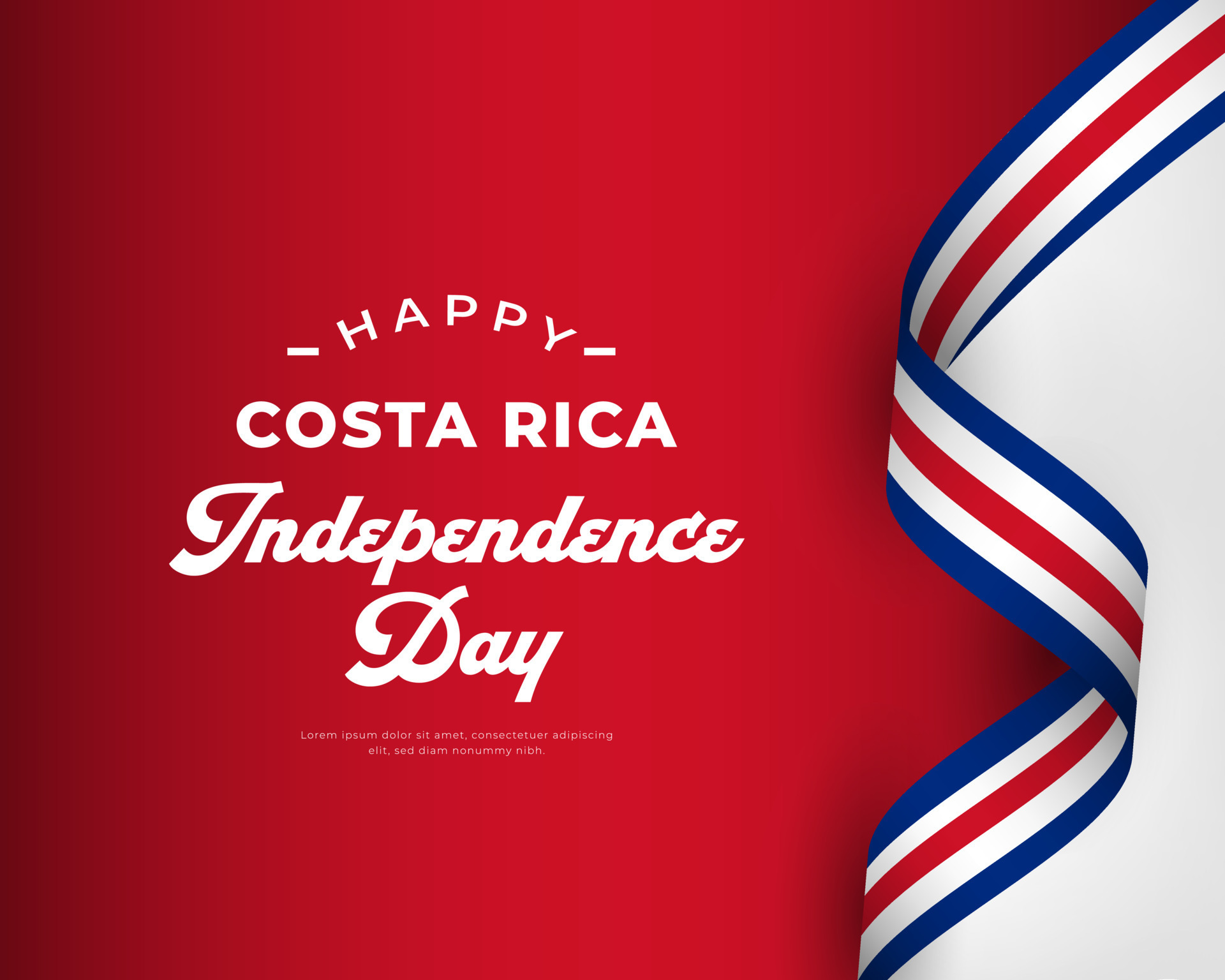 feliz día de la independencia de costa rica 15 de septiembre celebración ilustración de diseño