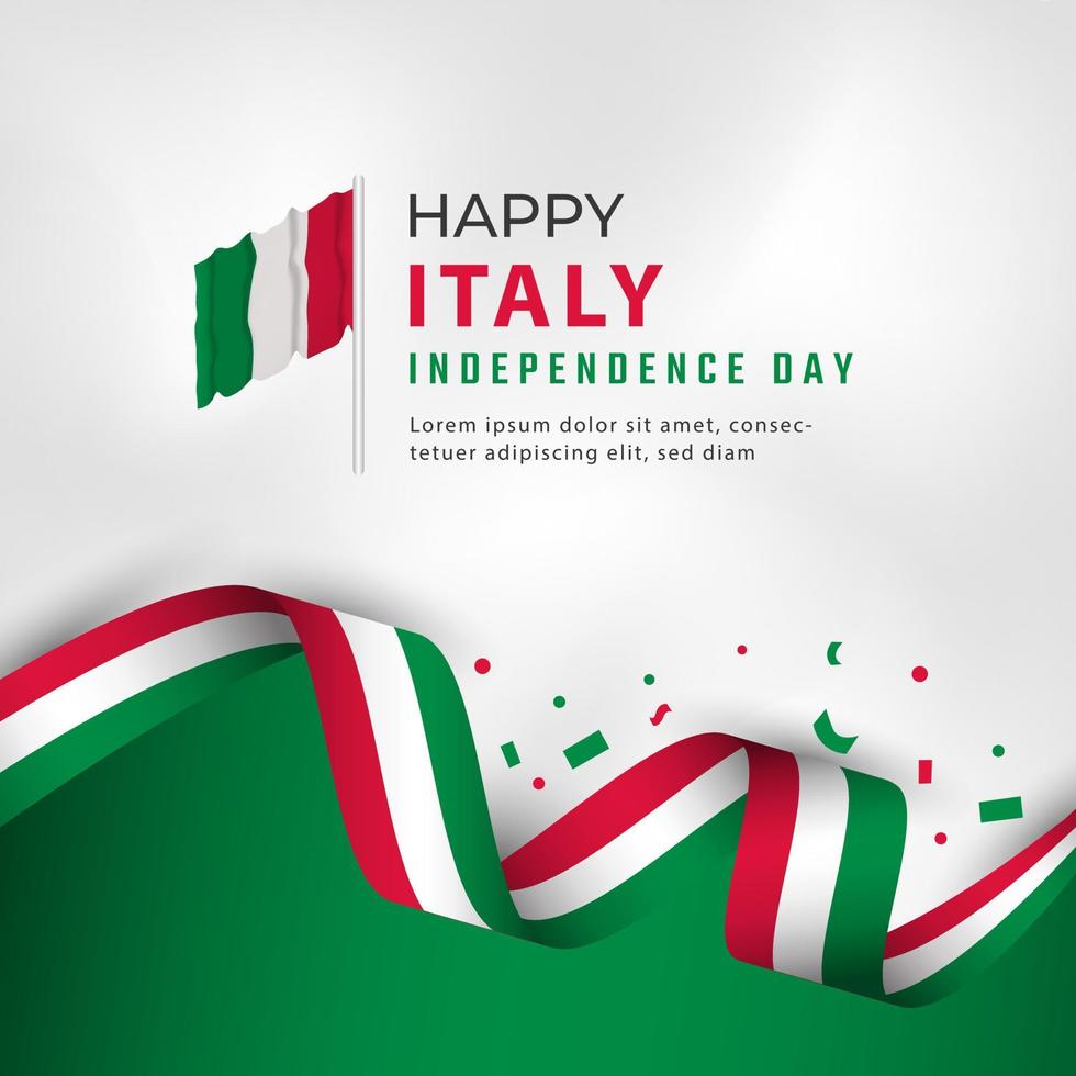 Happy Italy Independence Day Celebration Vector Design Illustration. Template for Independence Day Poster Design Element