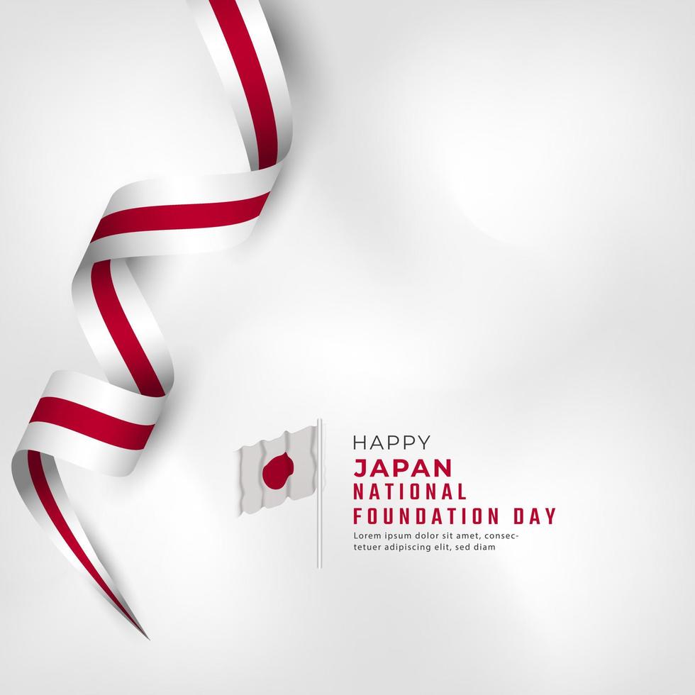 feliz día de la fundación nacional de japón 11 de febrero celebración ilustración de diseño vectorial. plantilla para poster, pancarta, publicidad, tarjeta de felicitación o elemento de diseño de impresión vector