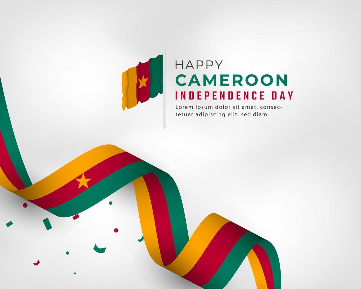 Happy Cameroon Independence Day January 1st Celebration Vector Design Illustration. Template for Poster, Banner, Advertising, Greeting Card or Print Design Element
