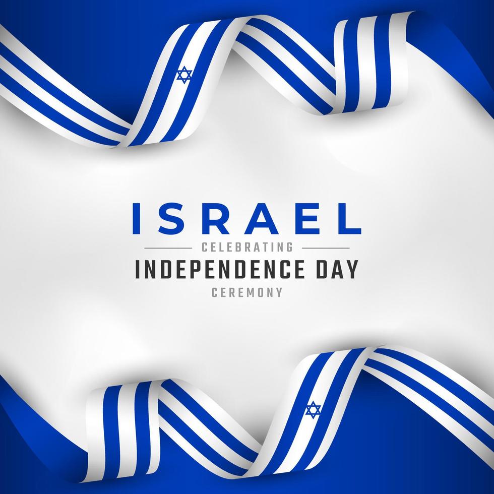 feliz celebración del día de la independencia de israel ilustración de diseño vectorial. plantilla para poster, pancarta, publicidad, tarjeta de felicitación o elemento de diseño de impresión vector